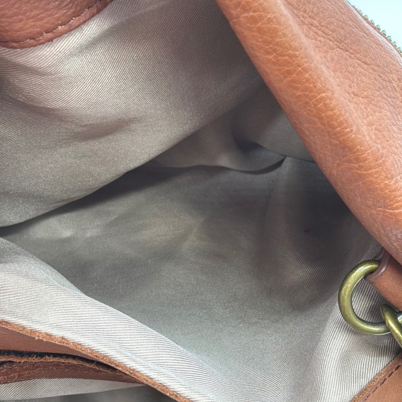 AMERICAN LEATHER CO Brown Genuine Leather Handbag Lenox Triple Entry Satchel - Picture 7 of 12